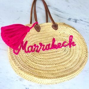 From Marrakech Trip! - Straw Tote with Pink Tassel